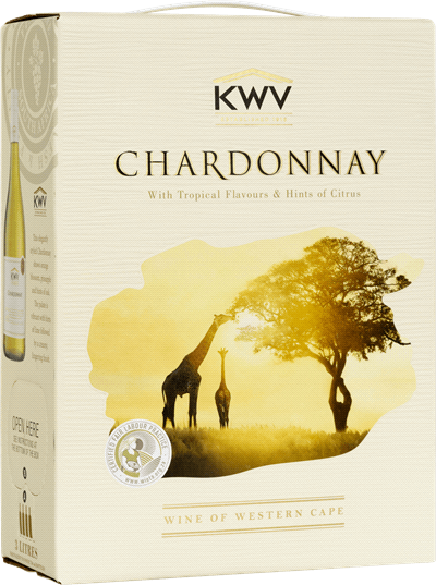3000 ml box KWV Chardonnay vitt vin