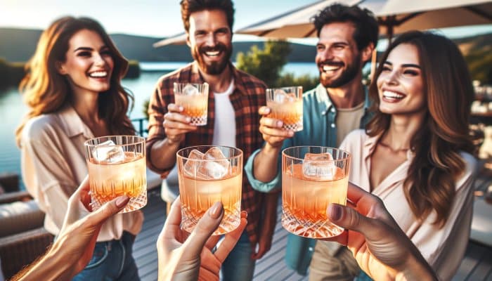Personer som skålar med Vodka sour