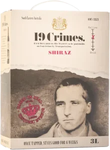 3000 ml box 19 Crimes Shiraz, 2023 rött vin